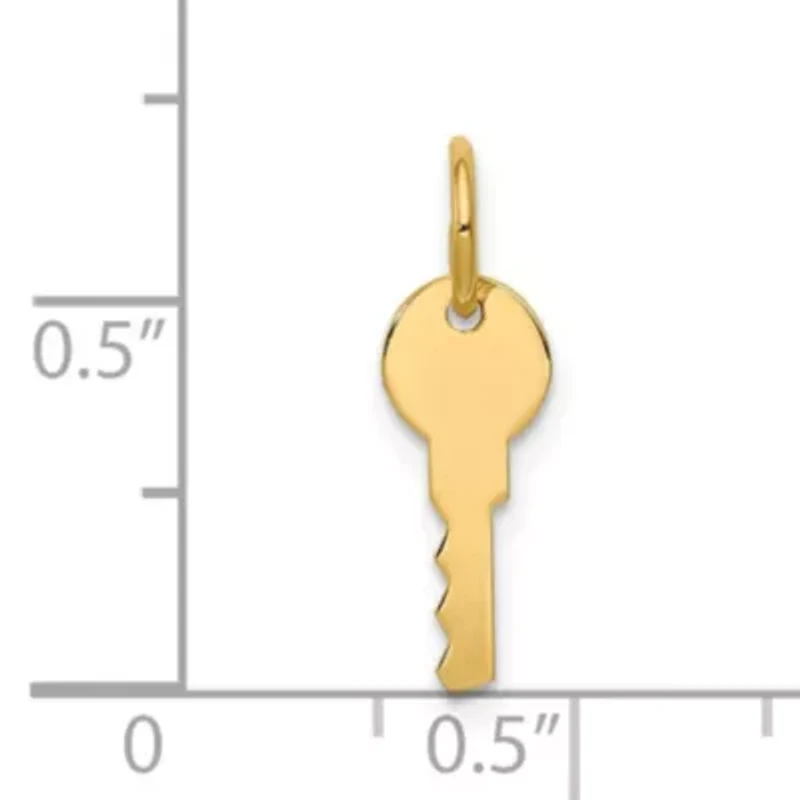 14K Yellow Gold Polished Key Charm