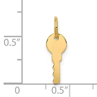 14K Yellow Gold Polished Key Charm