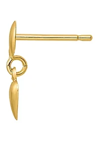 14K Yellow Gold Polished Heart Post Dangle Earrings