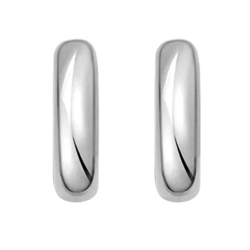 SS Round Hoop Earring With Hinged Clasp