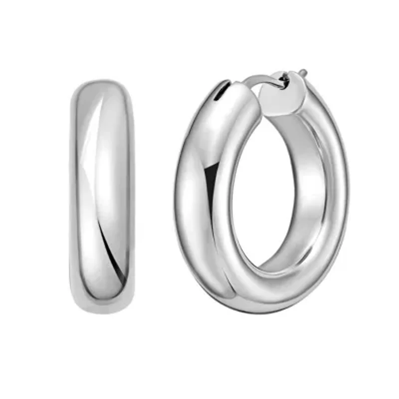 SS Round Hoop Earring With Hinged Clasp