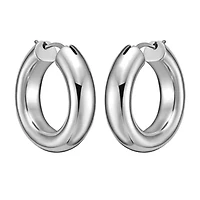 SS Round Hoop Earring With Hinged Clasp