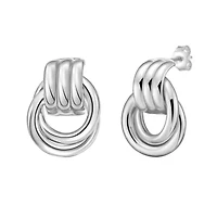 SS Triple Row Door Knocker Hoop With Push Back Clasp