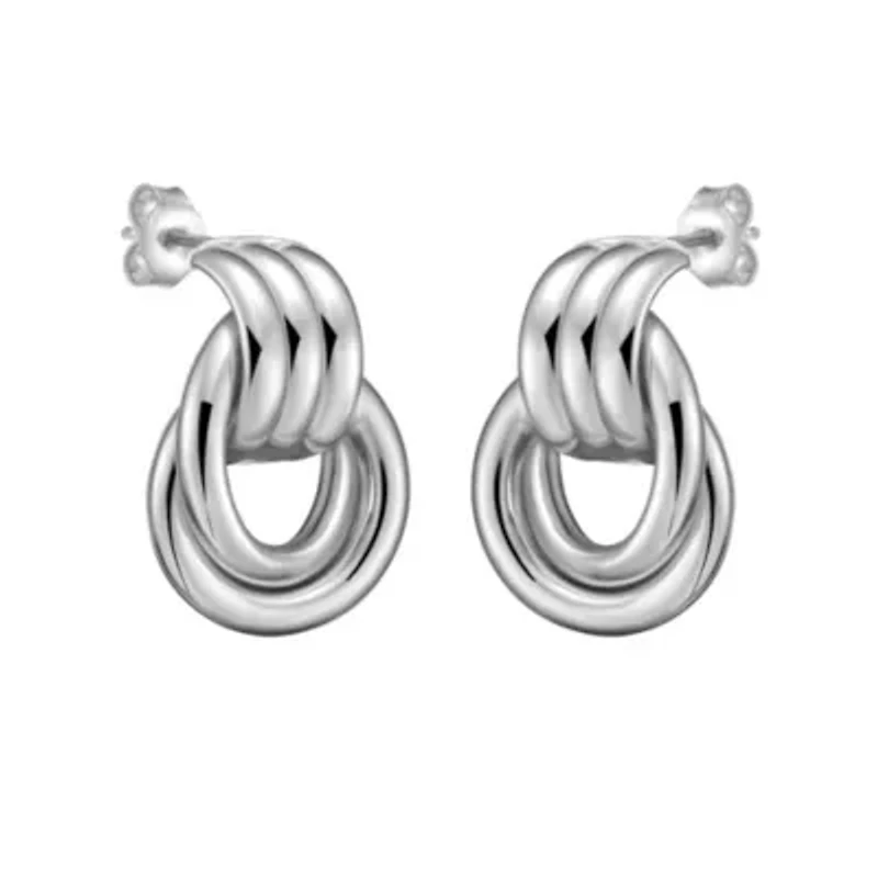 SS Triple Row Door Knocker Hoop With Push Back Clasp