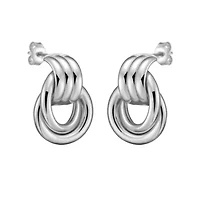 SS Triple Row Door Knocker Hoop With Push Back Clasp