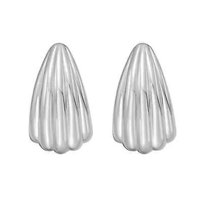 SS Fine Line Post Earring Hinged Clasp