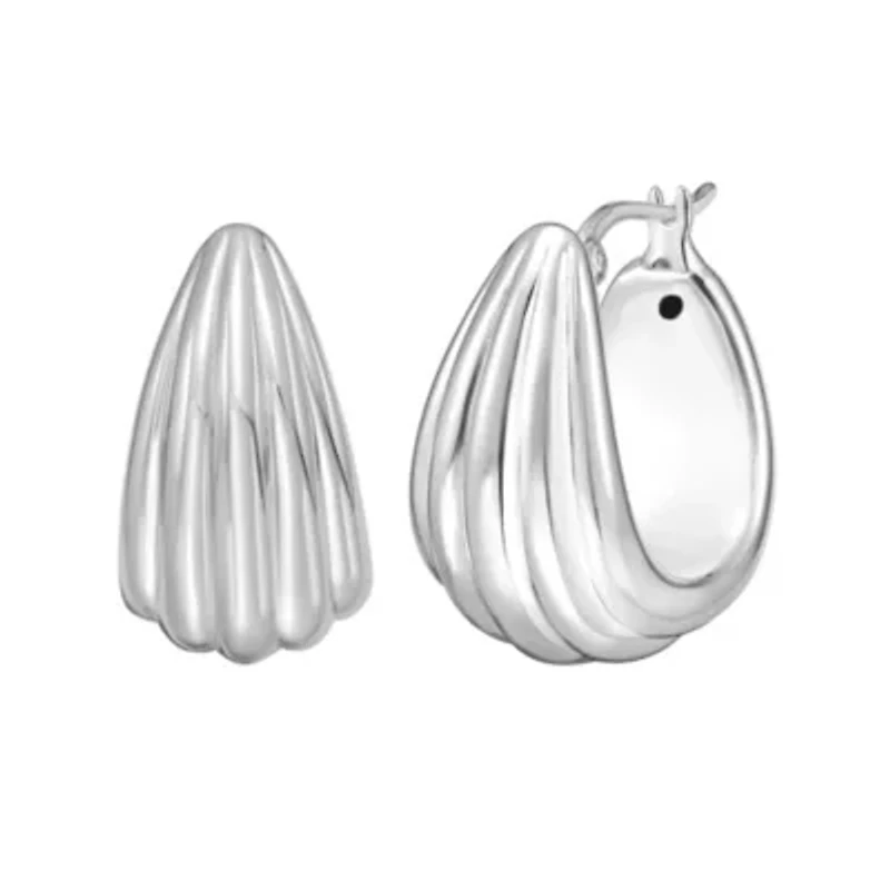 SS Fine Line Post Earring Hinged Clasp