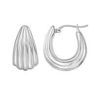 SS Fine Line Post Earring Hinged Clasp