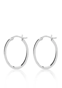 Sterling Silver Oval Hoop Earrings