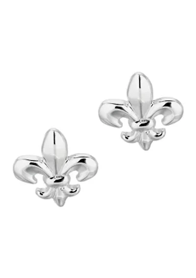 Sterling Silver Fleur De Lis Post Earring