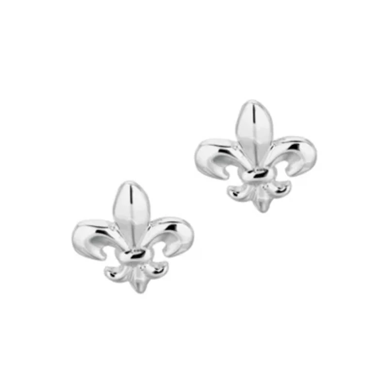 Sterling Silver Fleur De Lis Post Earring