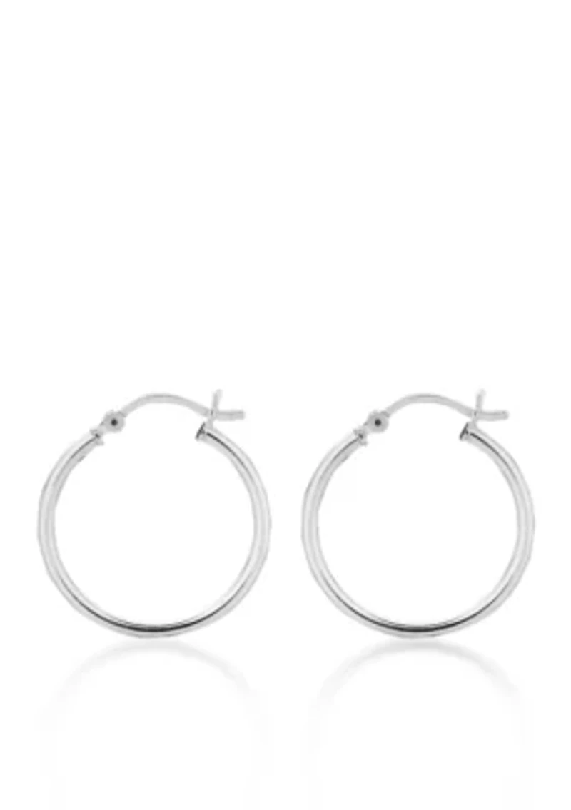 Sterling Silver Round Hoop Earrings