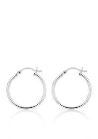 Sterling Silver Round Hoop Earrings