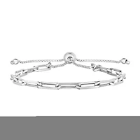 Sterling Silver Paperclip Bolo Bracelet