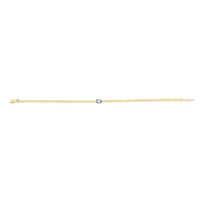 14Ky Mirror Bracelet With Blue Topaz