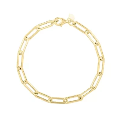 14KY FLAT PAPERCLIP BRACELET