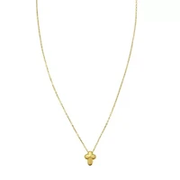14KT Puffed Cross Necklace Lobster Clasp