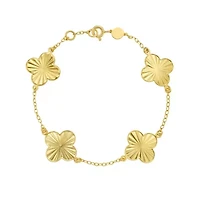 14K Clover Bracelet w/ Spring Ring Clasp