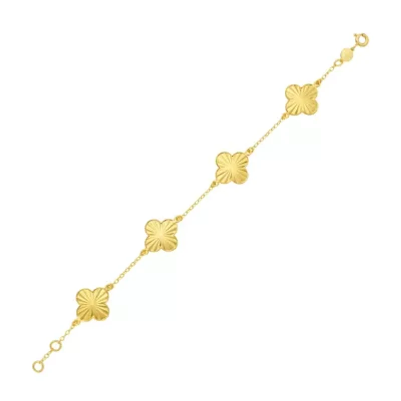 14K Clover Bracelet w/ Spring Ring Clasp