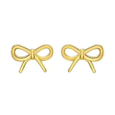 14K Bow Stud Earring w/ Push Back