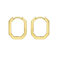 14K Small Geometric Hoop Earring w/snap lock