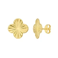 14K Clover Post Earring w/ Push Back Clasp