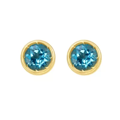 14KT Blue Topaz Post Earring Back Clasp