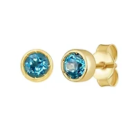 14KT Blue Topaz Post Earring Back Clasp