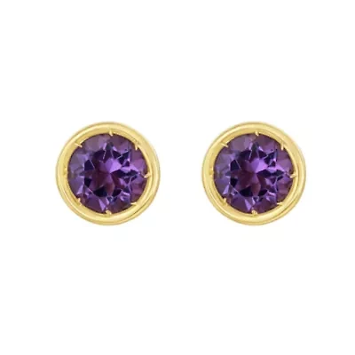 14KT Amethyst Post Earring Back Clasp