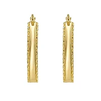 14KT DC Oval Hoop Earring Hinged Clasp