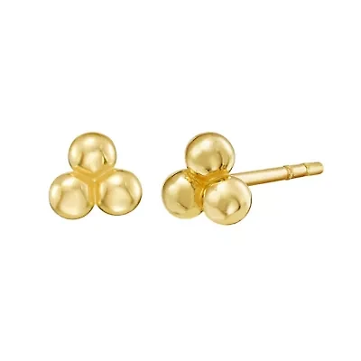 14KT Triple Bead Post Earring Back Clasp