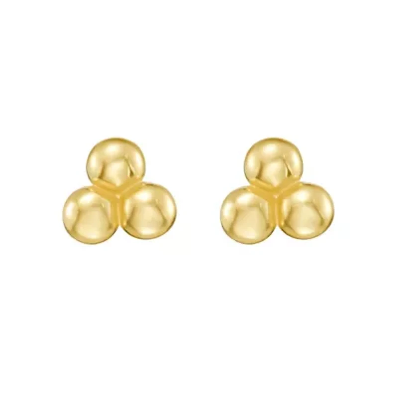 14KT Triple Bead Post Earring Back Clasp