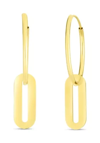 14Ky Paperclip Drop Earring