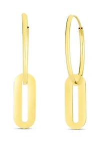14Ky Paperclip Drop Earring