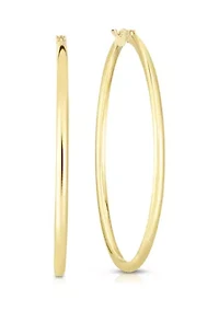 14Ky Stampato Hoop Earring