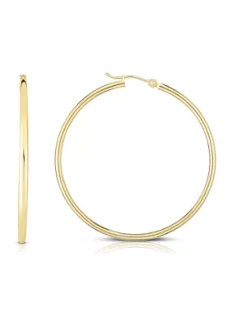 14Ky Stampato Hoop Earring