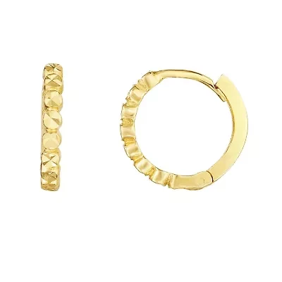 14K Yellow Gold  Dc Huggie Earring