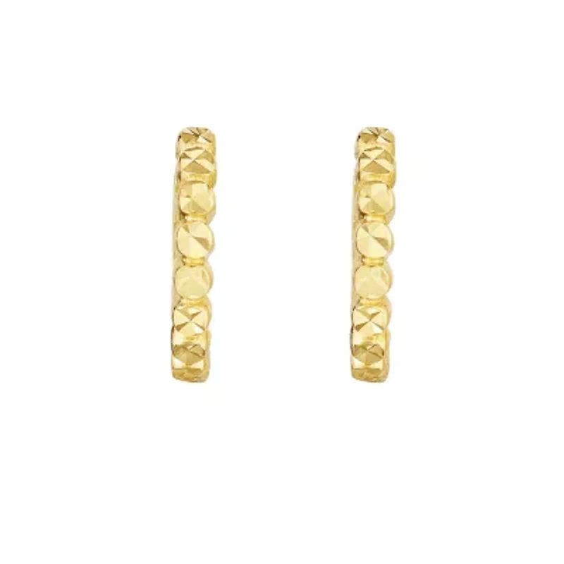 14K Yellow Gold  Dc Huggie Earring