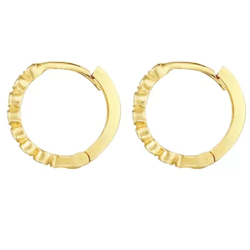 14K Yellow Gold  Dc Huggie Earring