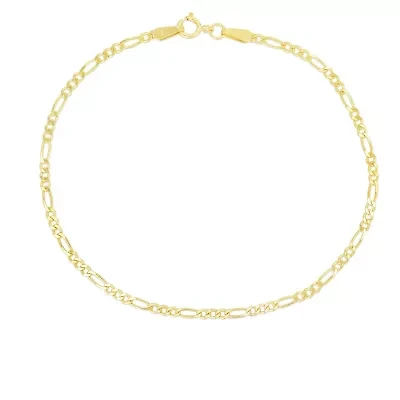 14K Yellow Gold Figaro Anklet