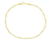 14K Yellow Gold Figaro Anklet