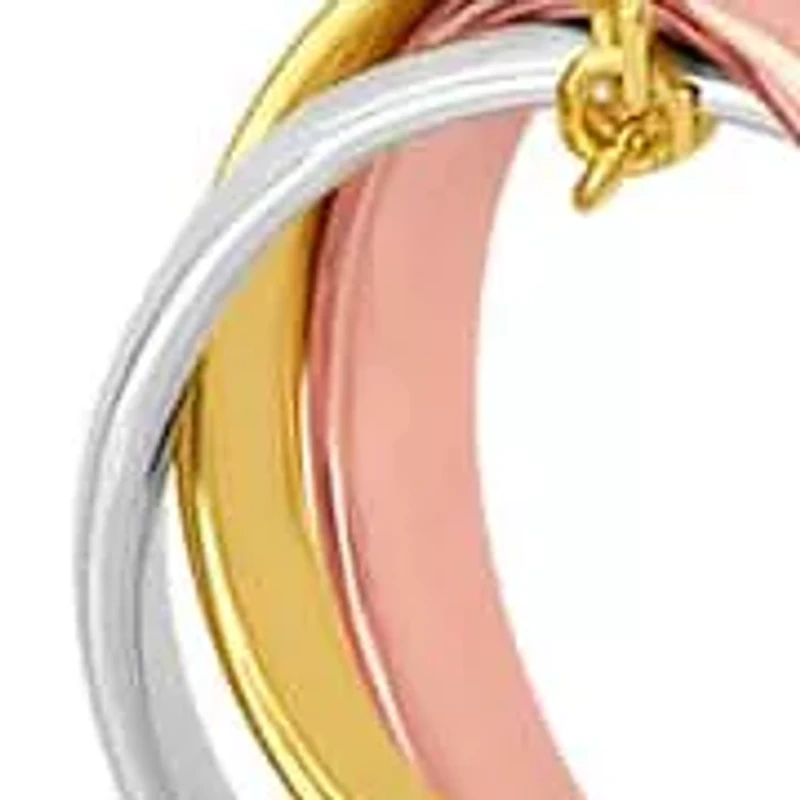 14KT Triple Circle Necklace Spring Ring Clasp