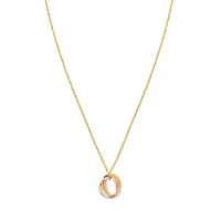 14KT Triple Circle Necklace Spring Ring Clasp