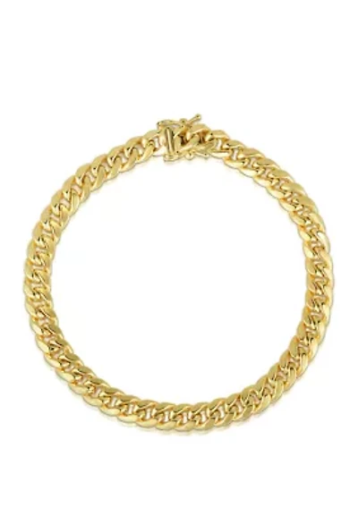 Men's Gold Semi Solid Miami Cuban Link Bracelet
