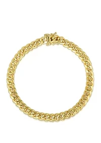 Men's Gold Semi Solid Miami Cuban Link Bracelet