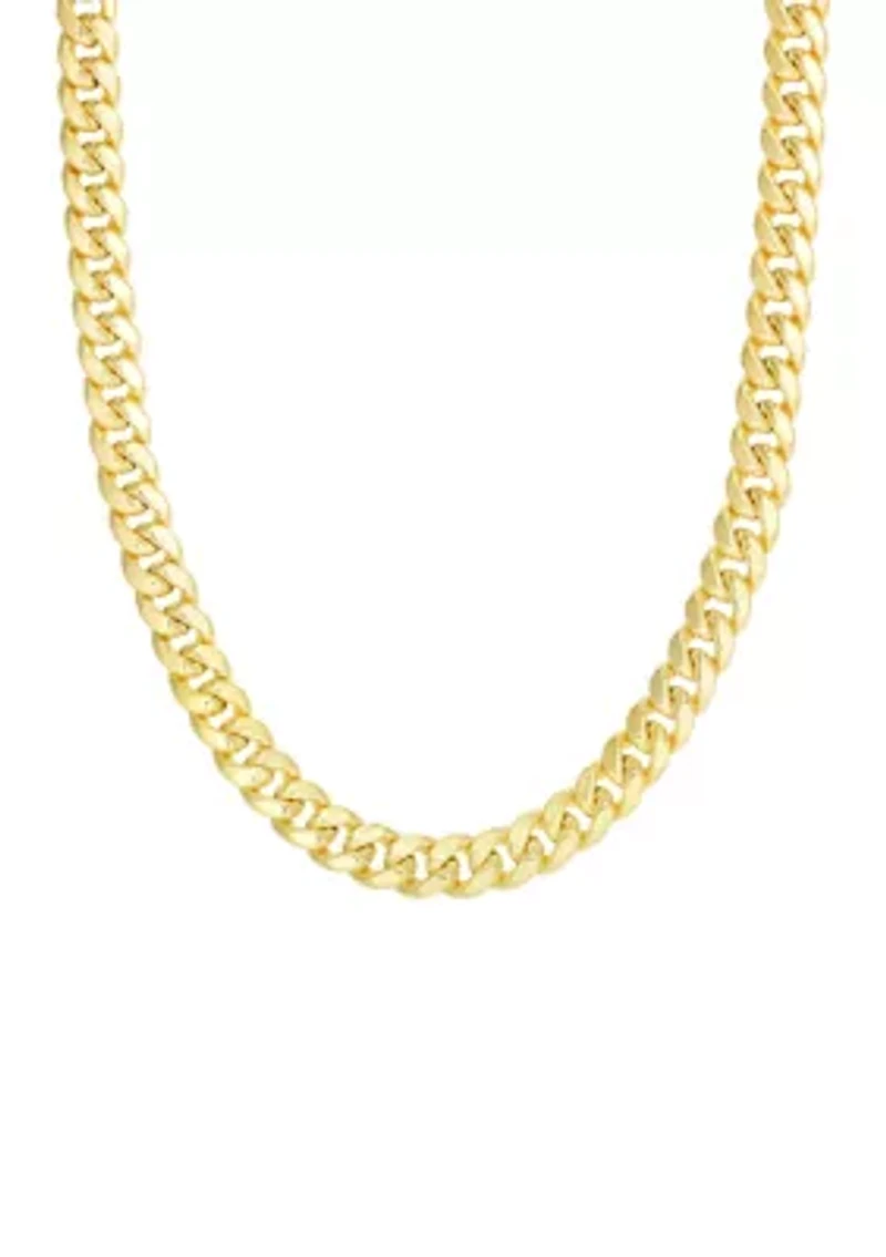 Men's Gold Semi Solid Miami Cuban Link Necklace