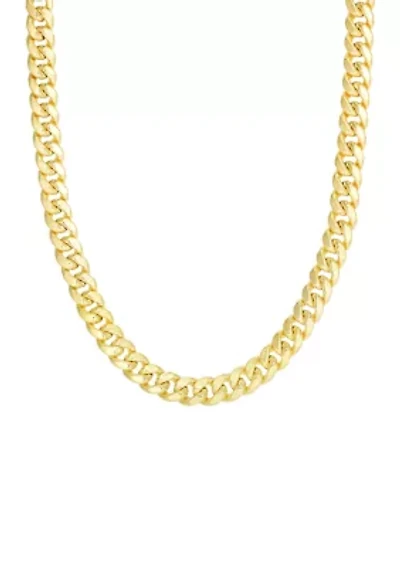 Men's Gold Semi Solid Miami Cuban Link Necklace