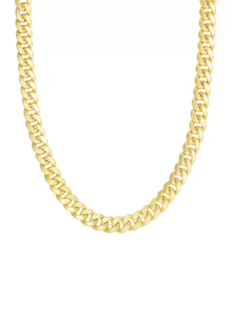 Men's Gold Semi Solid Miami Cuban Link Necklace