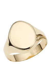 Polished Oval Ring in 14k Yellow Gold