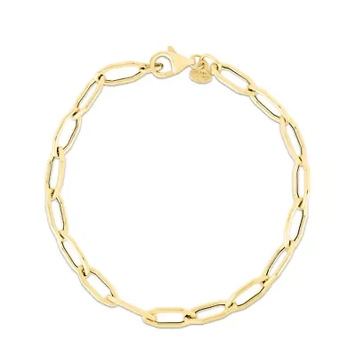 14KT Hexagon Link Bracelet Lobster Clasp